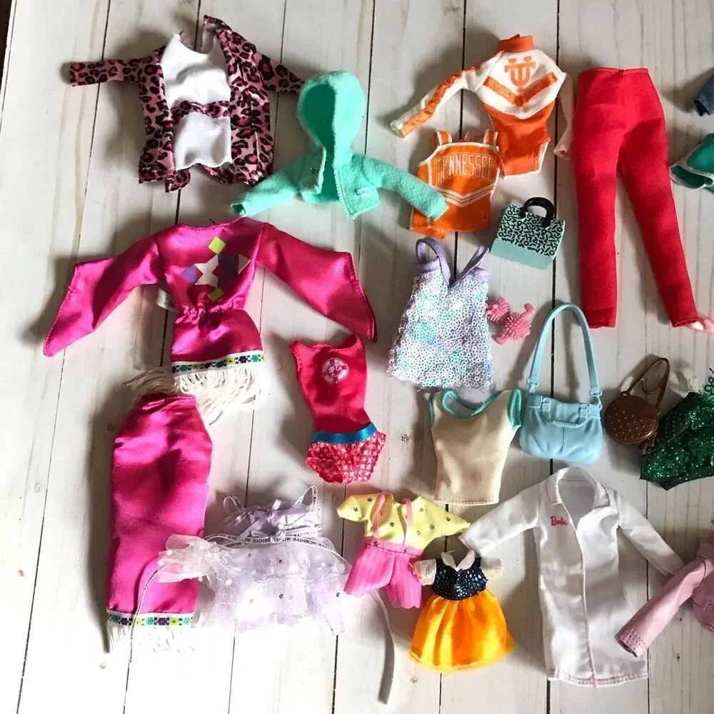Lot of Barbie Mattel Kelly Tommy fashion doll purses Indian fringe
